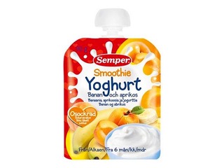Jogurts ar aprikozēm un banāniem, no 6 mēn., Semper 90g (Minimālais pasūtījums 6 gab.)