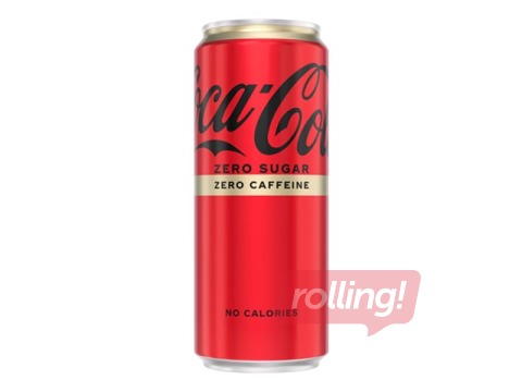 Gāzēts dzēriens Coca-Cola bez cukura, bez kofeīna, skārdene, 330ml (Taras depozīts iekļauts cenā)