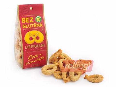 Cepumi ''Liepkalni'' bezglutēna siera-sezama lāsītes, 100g
