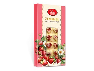 Šokolāde baltā ar zemenēm, Lāči, 100g