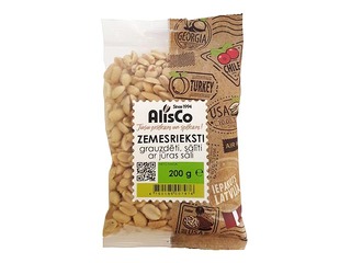 Grauzdēti, sālīti zemesrieksti AlisCo, lobīti, 200g