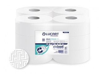 Ātri šķīstošs tualetes papīrs Lucart AquaStream 150, balts, 2 slāņi, 12 ruļļi