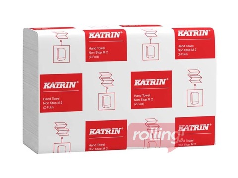 Papīra dvieļi loksnēs Katrin Non Stop M2 Z-fold, balti, 2 slāņi, 21 pac. 