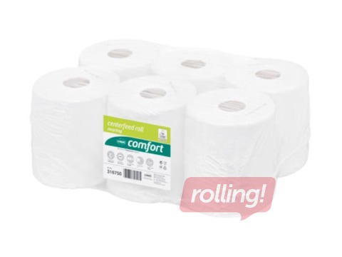 Papīra dvieļi Wepa Satino Comfort, 138m, 6 ruļļi, 2 slāņi, balti