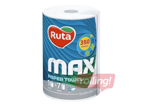 Papīra dvielis Ruta MAX 1 rullis,  2-slāņu, balts
