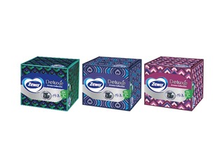 Kosmētiskās salvetes Zewa Deluxe Aroma Collection, baltas, 3 kārtas, 60 salv., dažādi dizaini