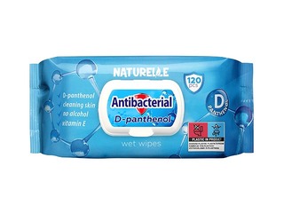 Mitrās salvetes, Naturelle, Antibacterial, ar D pantenolu, 120 gab.