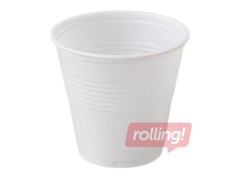 Glāzes plastmasas, baltas, 80ml, 100 gab.