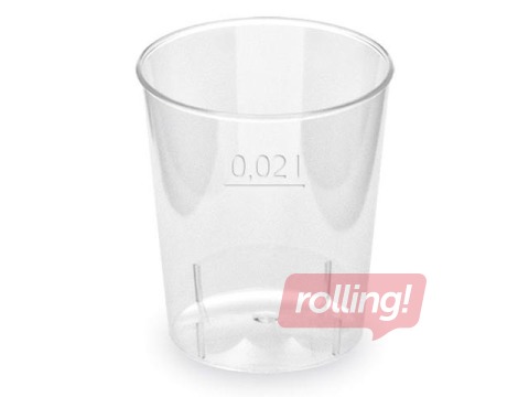 Glāzes plastmasas, caurspīdīgas, 20ml, 50 gab.