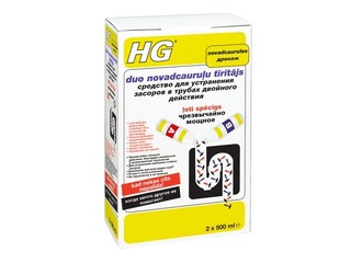 Tīrīšanas līdzeklis novadcaurulēm HG, duo, 2x500ml