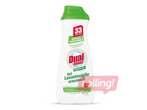 Ekoloģiskā trauku mazgāšanas želeja automātiem Dual Power Greenlife Gel Lavastoviglie, 660ml
