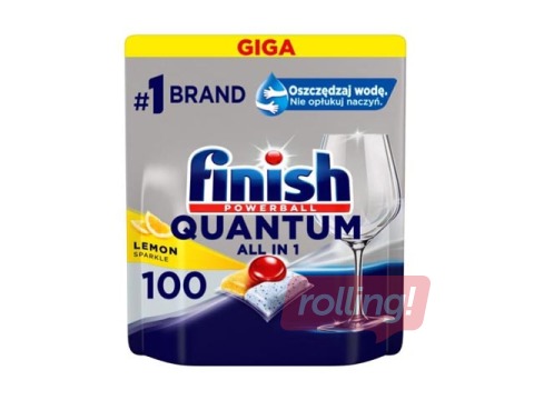 Tabletes trauku mazgājamai mašīnai Finish Power Ball Quantum All in1, 100 gab.