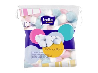 Vates bumbiņas Bella, Cotton, nesterilas, krāsainas, 100 gab.