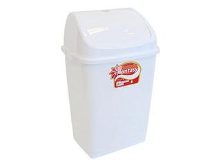 Atkritumu tvertne ar šūpojošos vāku FANTASY plastmasas, balta, 50 l