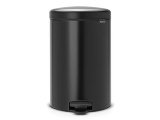 Atkritumu tvertne ar pedāli NewIcon, matēti melna, 20l