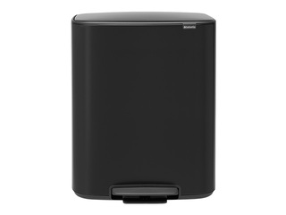 Atkritumu tvertne ar pedāli Brabantia, Bo, matēti melna, 2x30l