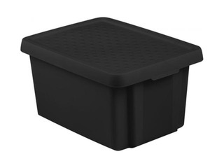 Kaste uzglabāšanai ar vāku Essentials, 16 L, melna