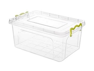 Kaste ar vāku un rokturiem, 1,5l, 20,9x14xh10,3cm, caurspīdīga