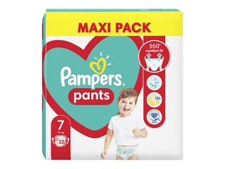 Autiņbiksītes Pampers Maxi Pack 7 (17 + kg) biksītes, 32 gab.