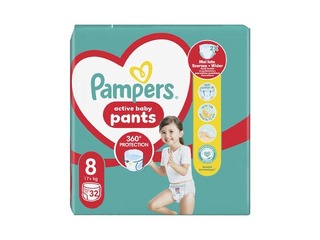 Autiņbiksītes Pampers Jumbo Pack 8 (17+ kg) biksītes, 32 gab.