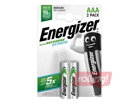 Lādējamās beterijas Energizer Extreme, 800 mAh, 1.2V, AAA, 2 gab.