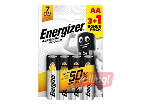 Baterijas Energizer Base Alkaline, AA B3+1,1.5V, 4 gab.