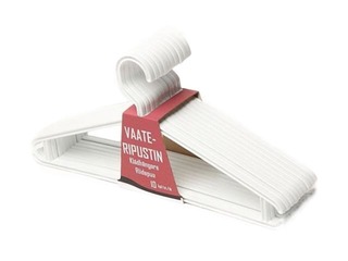 Drēbju pakaramie plastmasas, balti, 10 gab.