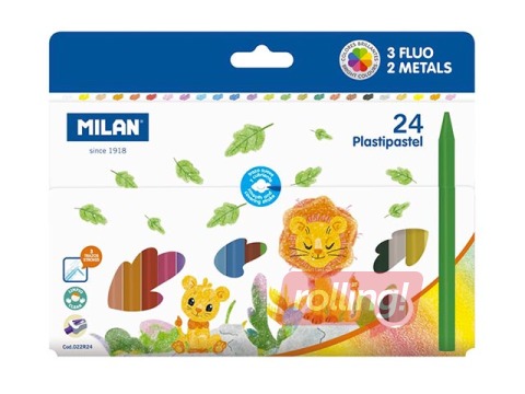 Vaska krītiņi Milan Plastipastel, 24 krāsas