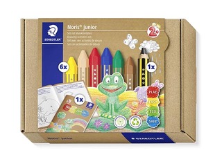 Vaska krītiņi ar zīmuli un krāsojamo grāmatu Staedtler Noris junior 61 C1, 6 krāsas