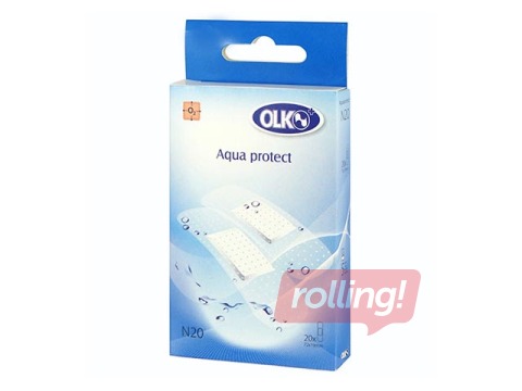 Baktericīdie plāksteri - ūdensizturīgi,Olko Aqua Protect 20 gb.