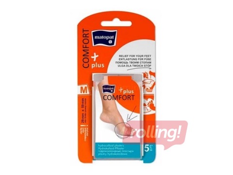 Plāksteri Matopat, Comfort Plus, prettulznu, M izm., 5 gab.