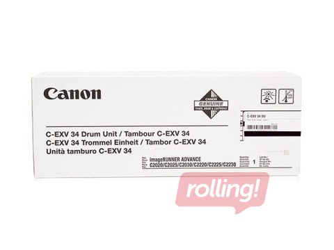 Fotocilindrs Canon C-EXV34, melns, 43000 lpp