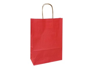 Papīra maisiņš ar vītiem rokturiem 220x100x310mm, sarkans