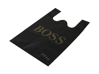 Maisiņi ar rokturiem BOSS, HDPE, 50 mikroni, melni, 38x18x60cm, 25 gab. 