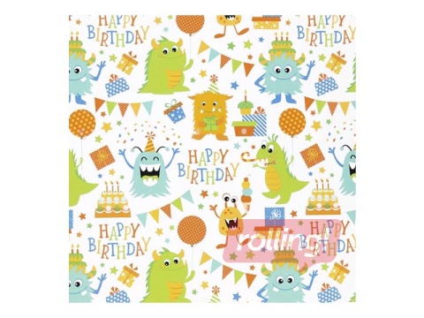 Dāvanu papīrs rullī, Birthday, 50x500cm