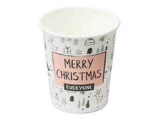 Papīra glāzes Merry Christmas, 300ml, ø90mm, 50 gab.