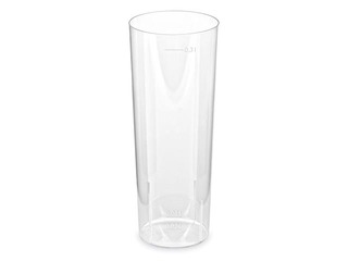 Glāzes plastmasas, caurspīdīgas, cietās, 300ml, 10 gab.