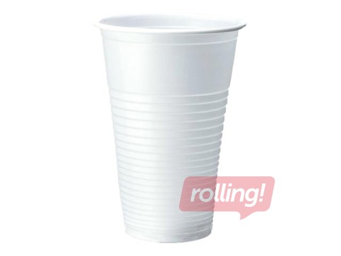 Glāzes plastmasas, baltas, 200ml, 12 gab.