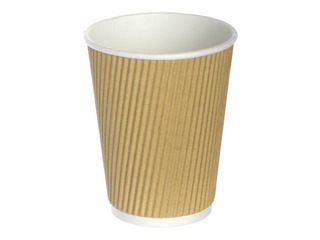 Glāzes papīra, gofrētas, brūnas, ø90mm, 350ml, 25 gab.