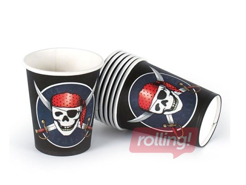 Glāzes papīra Pirates, 200ml x 10 gab.