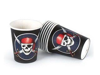 Glāzes papīra Pirates, 200ml x 10 gab.