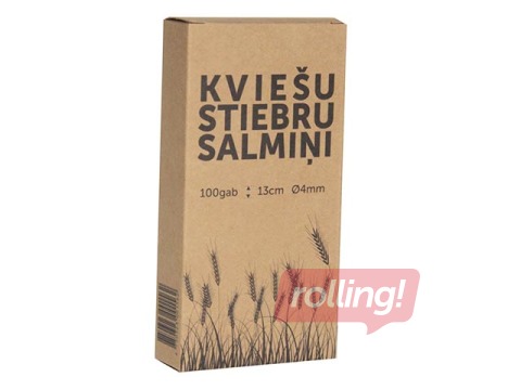 Kokteiļu salmiņi, kviešu stiebru, 13 cm ø4 mm, 100 gab. 