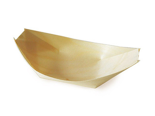 Trauki uzkodām, 16.5x8.5 cm, koka, laiviņa, 100 gab.