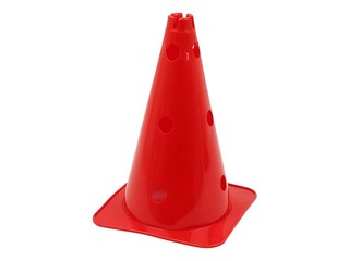 Konuss ar caurumiem sporta treniņiem, 38cm, sarkans