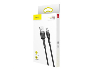 Kabelis Baseus, Cafule, USB A Male, Micro USB B Male, 2.4A, 1m, melns un pelēks