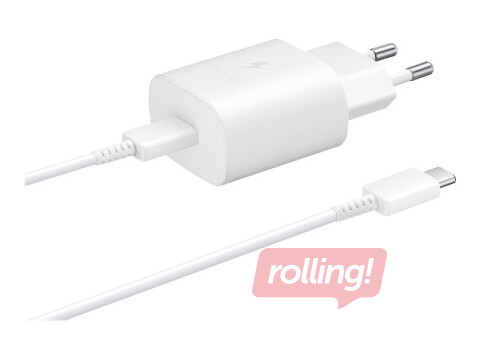 Samsung EP-TA800 25W USB Type-C, ar kabeli 1M, balts