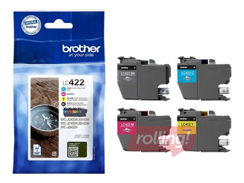 Tintes kasešu komplekts LC422, Brother MFC-J5340/5740/6540/6940
