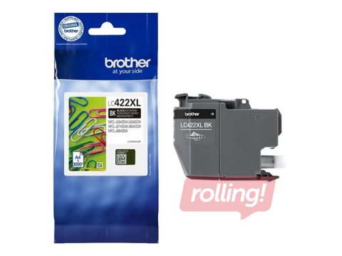 Tintes kasete Brother LC-422XLBK, Melna (3000 lpp)