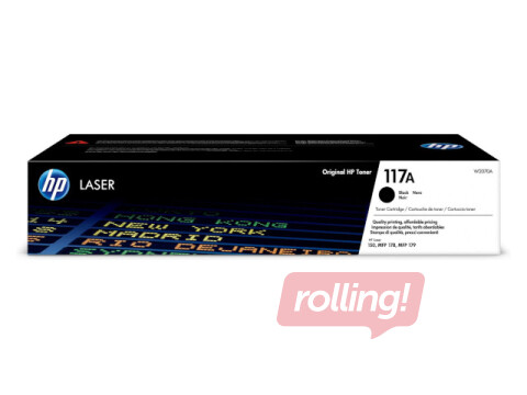 Tonera kasete HP 117A, melna (1000 lpp)