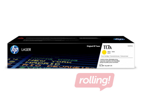 Tonera kasete HP 117A, dzeltena (700 lpp)